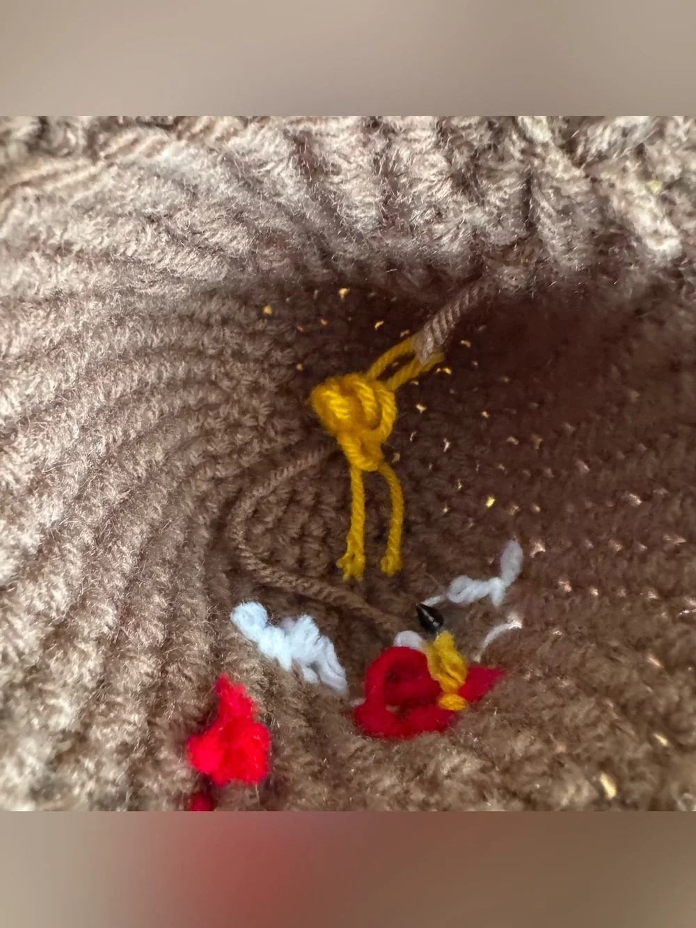 Crocheted back Thanksgiving turkey beanie hat